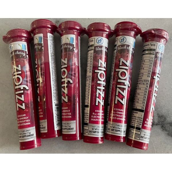 Zipfizz Black Cherry Vitamin Health Drink Dietary Supplement Lot 6