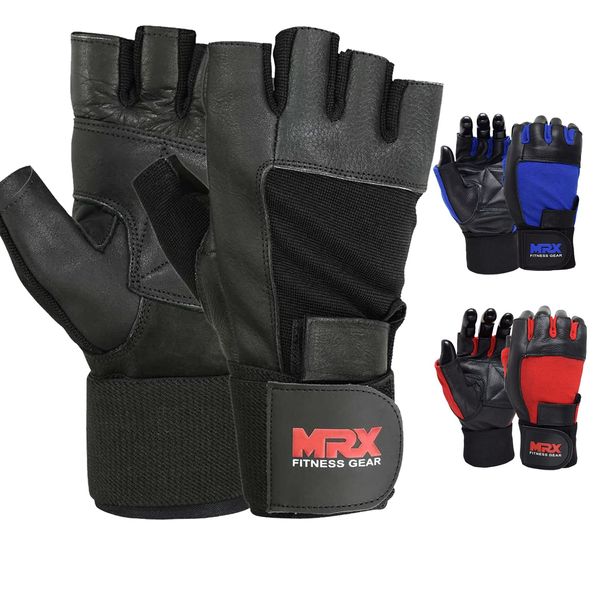 MRX Weight Lifting Gloves Gym Fitness Exercise Bodybuilding Workout Powerlifting (Medium)