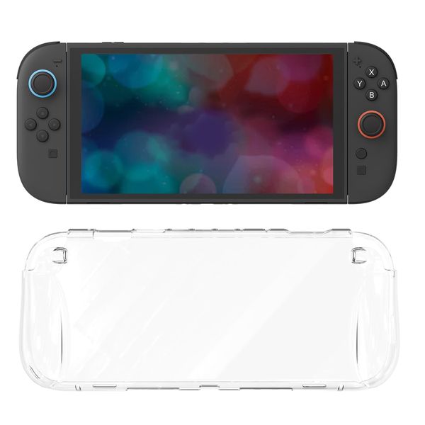 GeekShare Clear Case Compatible with Switch 2, Dockable TPU Grip Protective Cover for Switch 2025 Console and JC handles