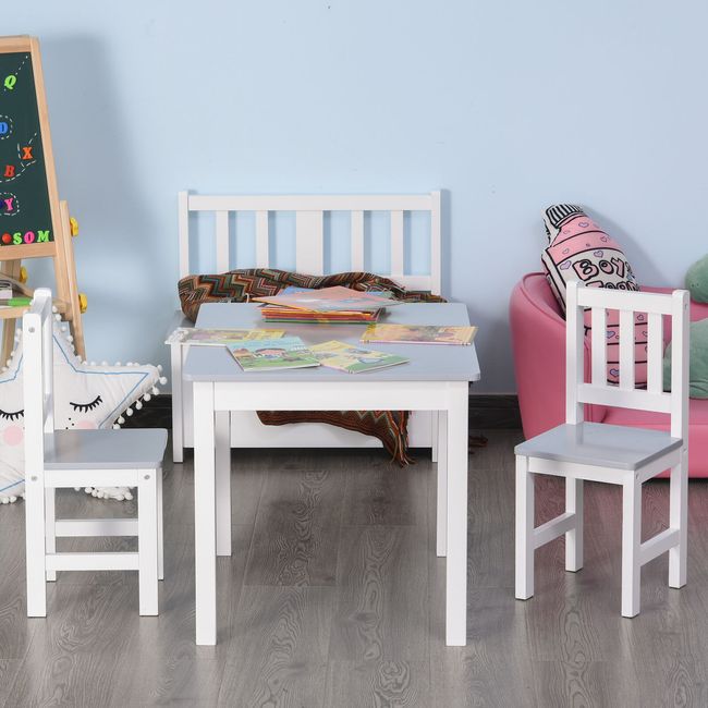 Kids Table and 2 Chairs Set 3 Pieces Toddler Arts & Crafts Study Snack Time