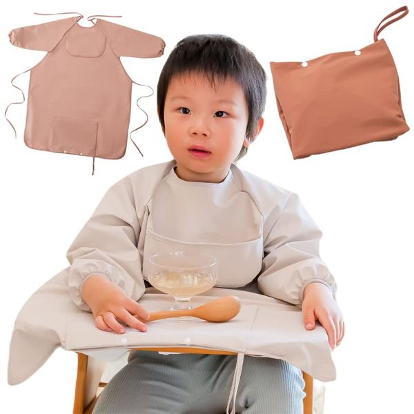 Meal Apron Integrated Table Cloth Waterproof Long Sleeve Long Lasting (Blue)