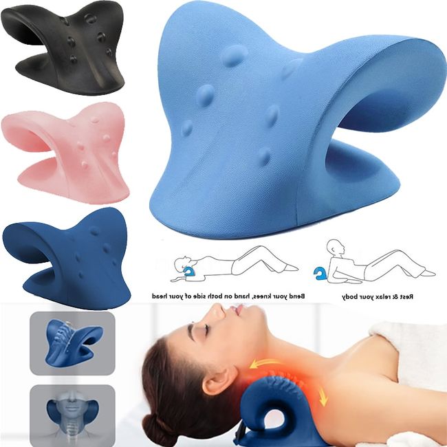 Neck Shoulder Stretcher Relaxer Massage Pillow Cervical