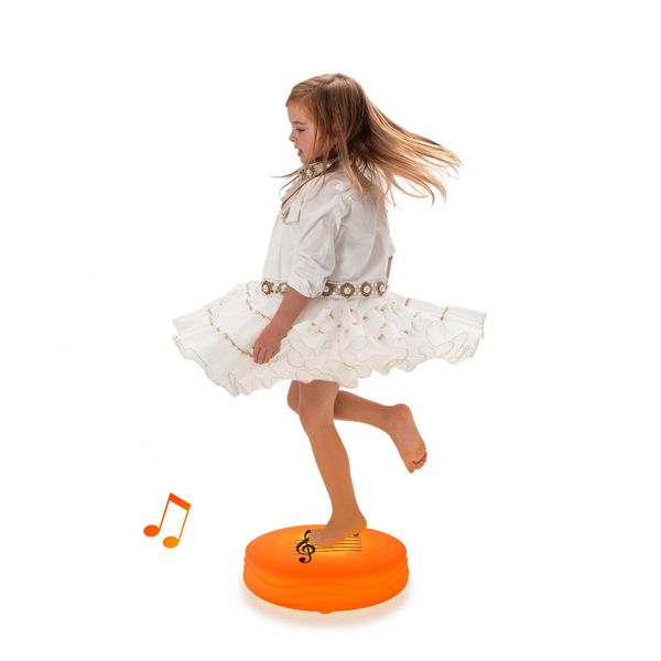 HvaJvny Light Up Musical Toys, Touch Sensitive Jumping Toy, LED Floor Tiles Kids Games, Interactive Active Toddler Toys with Piano Sounds, Orange(Do)