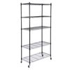 5 Tier Wire Storage Rack Adjustable Unit Shelf for Kitchen Office with 4 Wheels