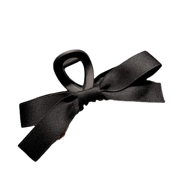 One Piece Fashionable Bow Hair Claw Clips Big French Bow-knot Hair Claw Beautiful Vintage Bow Hair Claw Clilp Nonslip Black Bow Hair Clips for Women and Girls