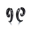 KnBoB Men Black Horn Earrings Acrylic