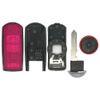 BROVACS Replacement Key Shell + Uncut Blank Emergency Insert Key Compatible with MAZDA 4 Button Smart Keyless Entry Remote Key Case Fob PG538F