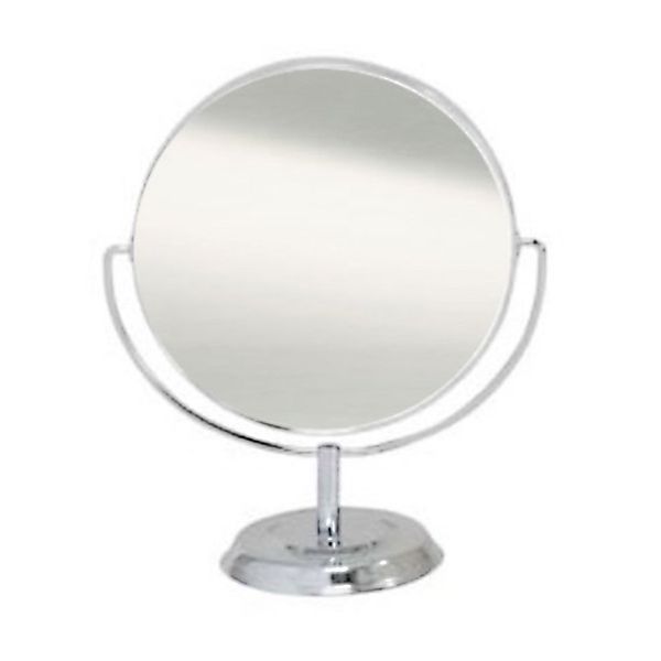 Merry No.5860 Tabletop Mirror, Round, Double Sided Magnifier, Approx. 2x Size, Silver, Body: 7.8 x 6.8 x 3.4 inches (198 x 173 x 87 mm), Mirror Surface: φ5.7 inches (145 mm)