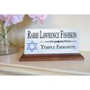 Jewish Desk Nameplate Custom Gift Personalized - Solid Marble and Hardwood