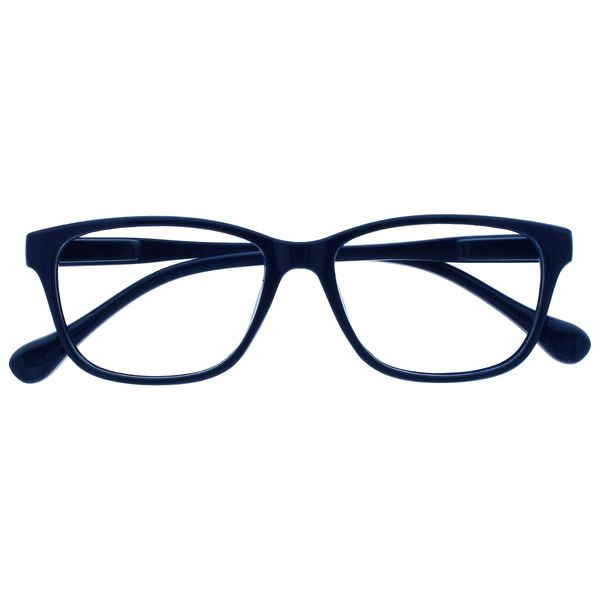 UV Reader Navy Blue Lightweight Comfortable Reading Glasses Designer Style Mens Womens Spring Hinges UVR027 +1.00