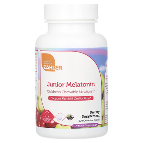 Junior Melatonin, Natural Grape, 1 mg, 120 Chewable Tablets