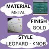 Gold Safari Animal Iron Metal Drawer Knobs (Knob, Leopard)