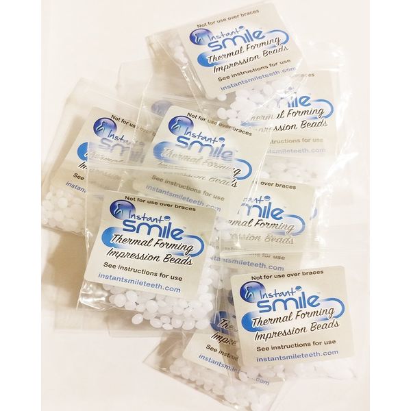 12 Packages of Instant Smile Billy Bob Replacement Thermal Adhesive Fitting Beads for Fake Teeth