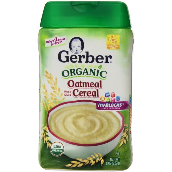 Gerber Baby Cereal, Organic Oatmeal, 8 Ounce