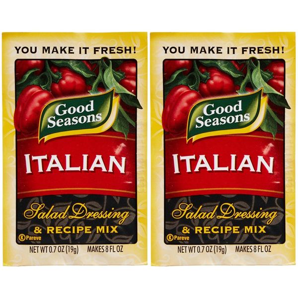 Good Seasons Salad Dressing and Recipe Mix With Cruet, Italian, 0.7 Ounce (Pack of 2)