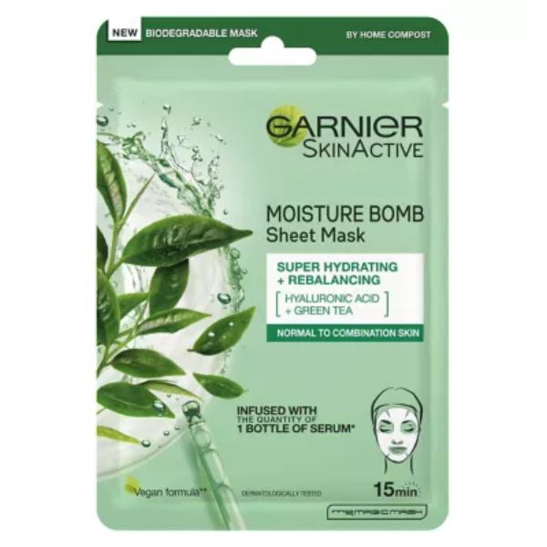 Garnier Moisture Bomb Green Tea Hydrating Face Sheet Mask
