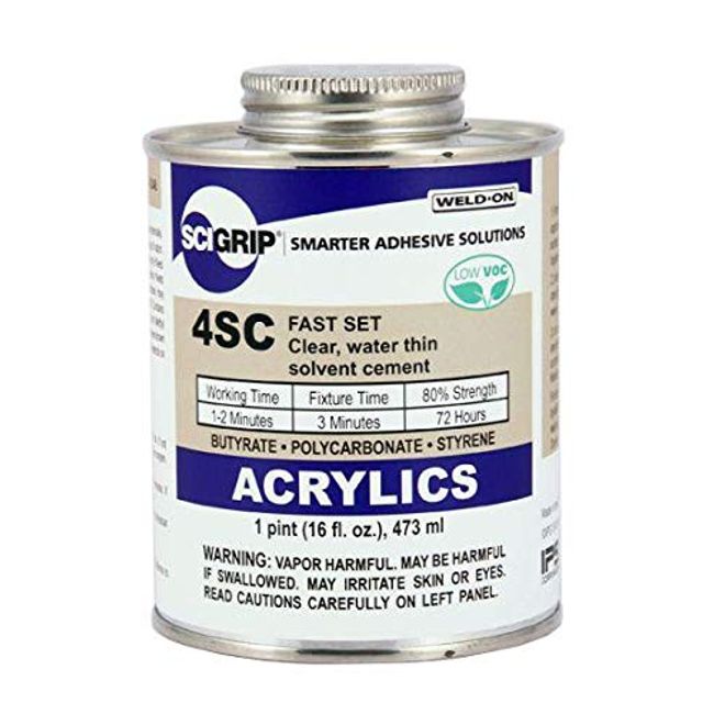 IPS Weldon 4SC Plastic Solvent Glue Cement for Acrylic Plexiglass