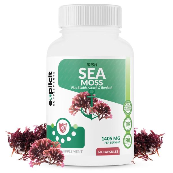 Super Sea Moss Capsules with Bladderwrack and Burdock for Thyroid - 60 Capsules