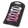 Six piece 5cm pink tone hair snap clip set.