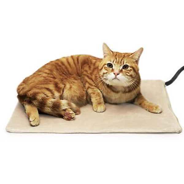 NICREW Pet Heating Pad for Dogs and Cats, Heated Cat Bed with Steel-Wrapped C...