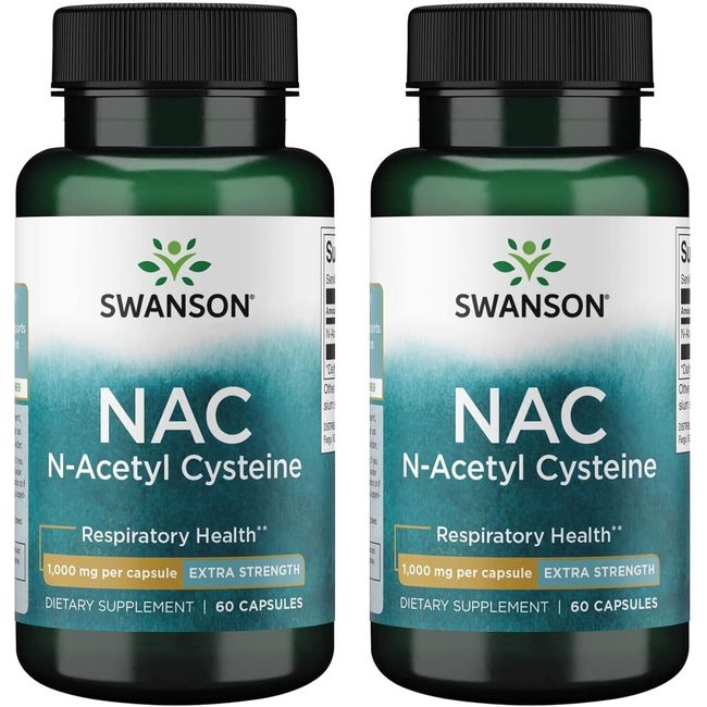 2 Pack NAC N-Acetyl-Cysteine 1000 mg Free Radical Protection Respiratory Health