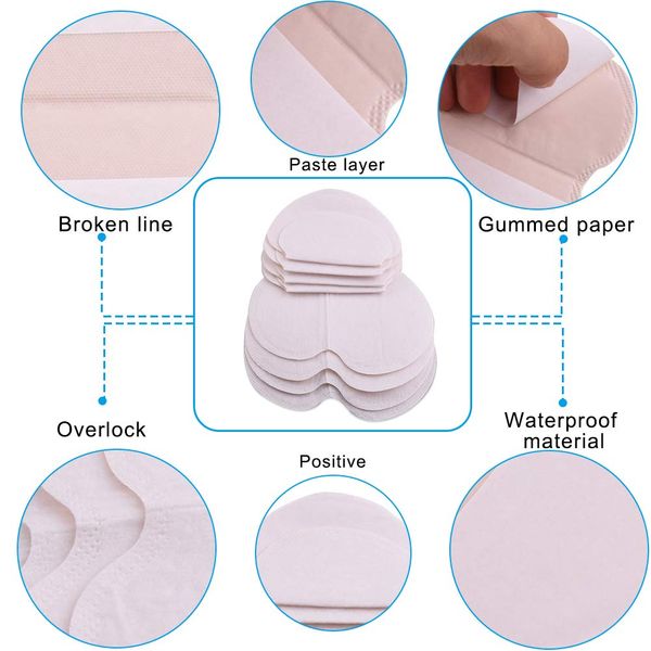 Quacoww 100 PCS Underarm Sweat Pads Armpit Sweat Pads Sweatproof Disposable Underarm Pads Deodorant Underarm Sweat Patches Unisex Invisible Pads