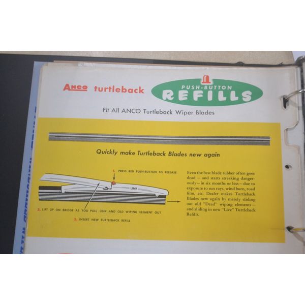 Anco 12-12 NOS Wiper Blade Refills Mopar GM Ford 12" Red Pin Type Turtleback