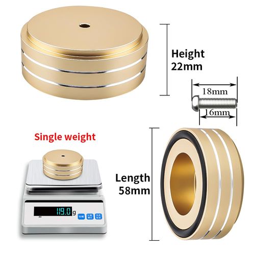 Viborg HiFi Speaker Spikes Isolation Stand Feet Pads 58x22MM, 4X Speaker Floor Protector Shock Absorber with Rubber Ring and Mounting Screws(M4*0.7) for AMP Turntable DAC Recorder