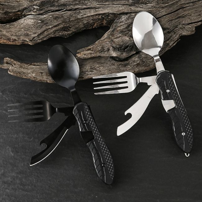 Foldable spoon-fork