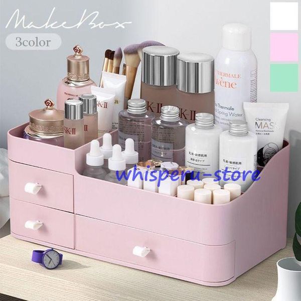 Makeup box, cosmetic box, cosmetic case, storage case, divider, drawer, tabletop, desk, accessory case, organized, compact, simple, stylish