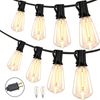 50FT ST38 LED String Lights Outdoor Plug In 25+2Bulbs 2700K Warm White 120V E12