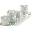 PORTAVELA SET 5 CRISTAL MDF 37X14X52 PLATEADO