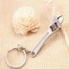 Ymhapp 1Pc Silver Mini Spanner Wrench,Copper Multifunctional Metal Adjustable Creative Tool Wrench Spanner Key Chain Ring Keyring Adjustable Pocket Tools Practical Adjustable Wrenches Convenient