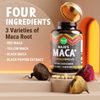 Organic Maca Root Capsules 4-in-1 (120 ct) with Black Pepper