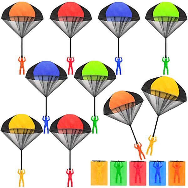 Dshengoo 10 Pcs Parachute Toy,Tangle Free Throwing Parachute Toys,Outdoor Toss I