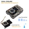 ZDE 5 Layers Acrylic Case with Active Cooler Fan for Raspberry Pi 5 4GB/8GB