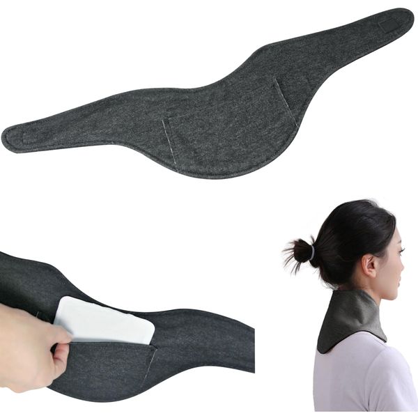 Dark Gray Neck Supporter with Cairo Pocket, Cold Protection, Neck Pad