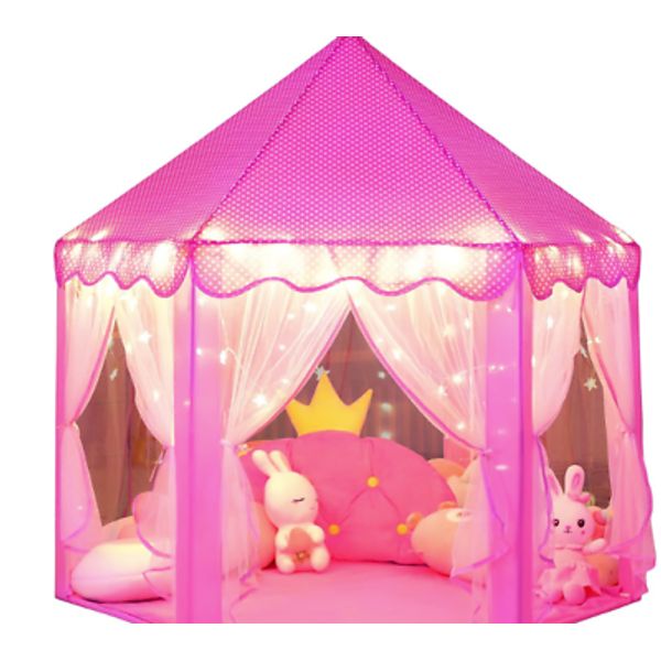 wilwolfer Princess Castle Play Tent for Girls Large Kids Play Tents Hexago B72P6