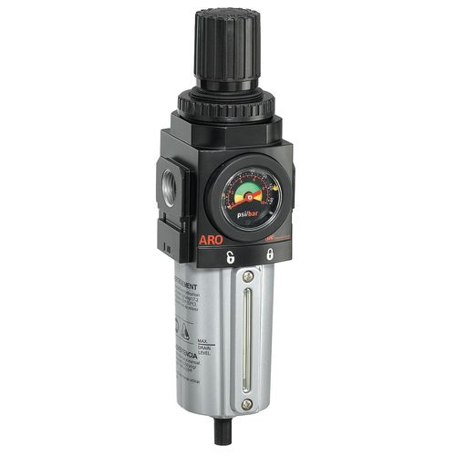 ARO 1/2" NPT Filter/Regulator, 173 cfm Max. Flow, 250 psi Max. Pressure - P39344-610