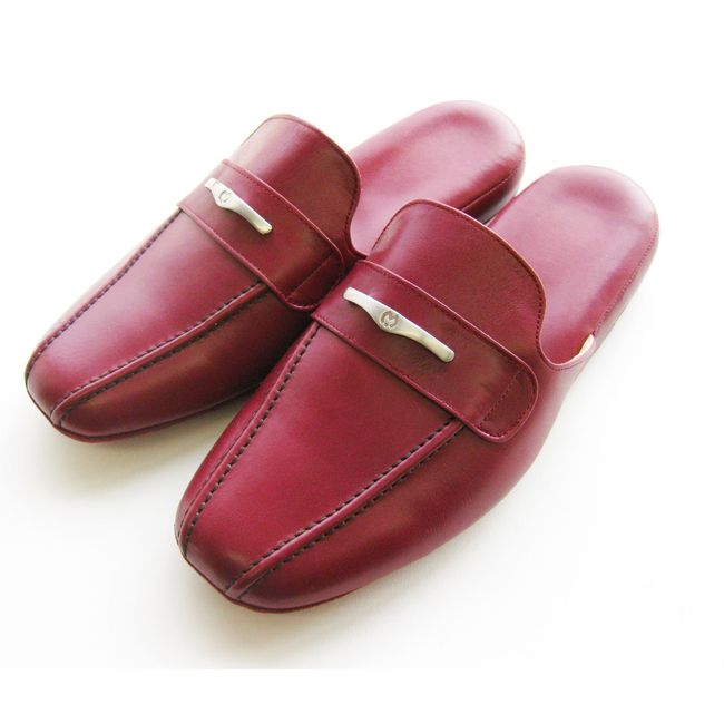 Okumura RACX6901BK RACX6901BK Slippers, First Class L, Red, Made in Japan, High Quality, Genuine Leather, Fashionable