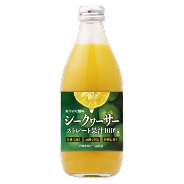 Yukawa Shokai Shikuwasa Straight Fruit Juice, 100% 12.2 fl oz (360 ml), Bottle, Hand Picked, Domestically Processed, Taiwan Shikwasa