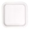 Solid Bright White Square Paper Dinner Plates (22cm) 14 Count - Elegant, Disposable, Perfect for Parties & Events