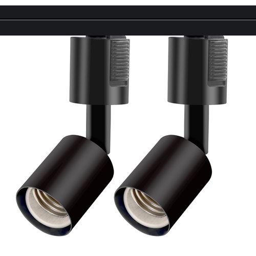 Aiwode Duct Rail Lighting Bar Duct Rail Light E26 Base Wiring Duct Rail Lighting Fixture Black 2 Pack (NO Bulb)..