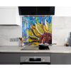 Myphotostation.com 40Wx20H''Tempered Glass Backsplash Tile Solid Wall Protection Kitchen Backsplash Stained Splashback Kitchen Decoration Mosaic Backsplash Ceramic Tile