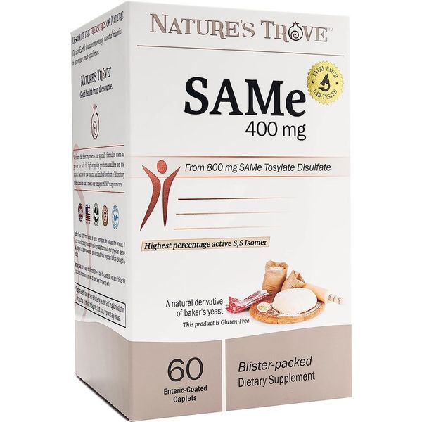 Naturals Trove SAMe SAM-e Potency 400mg Enteric Coated 60 Tablets