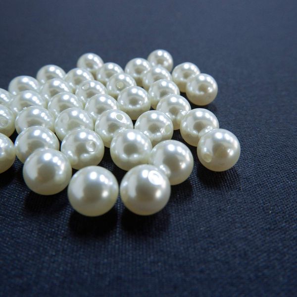 Beauty PLAYER Pearl Beads, Resin Pearl, Pearl Parts, Approximately 30 Pieces, 0.6 inches (16 mm), Beads, Round Balls, Holes, Handicrafts, DIY Decoration, Sewing, Wedding Dress, Necklace, Bracelet,