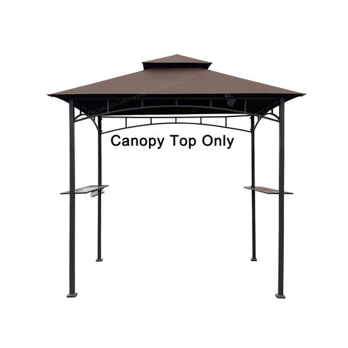 APEX GARDEN Replacement Canopy Top CAN ONLY FIT for Model #L-GG001PST-F 5' X 8' Brown Double Tiered Canopy Grill BBQ Gazebo (Top Only) (Brown)