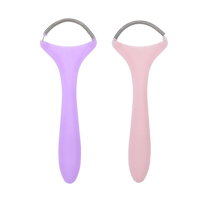 2Pcs Facial Hair Remover, Effective Stainless Steel Spring Threading Epilator for Women Chin Cheek Mustache Upper Lip Neck, Portable Facial Hair Removal Stick, Manual Face Beauty Tool