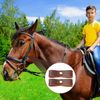 Chunful 6 Pcs Leather Halter Replacement Leather Breakaway Strap for Horses (Brown)