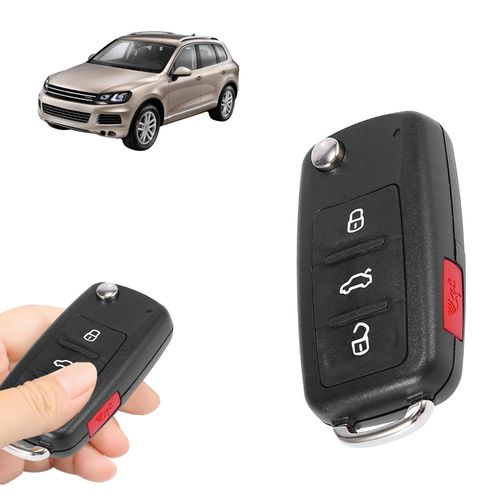 Boxonly Replacement Keyless Entry Remote Car Key Fob 315MHz NBG010180T 3+1 Button Compatible with Volkswagen Jetta Golf GTI Passat Tiguan Touareg (2011-2016) - PN 5K0837202AE/S - Includes 48 Chip